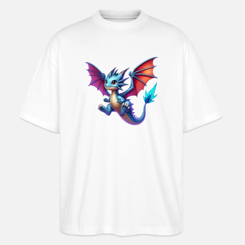 Drache - Stanley/Stella Oversized Unisex Bio T-Shirt Blaster 2.0 - Weiß