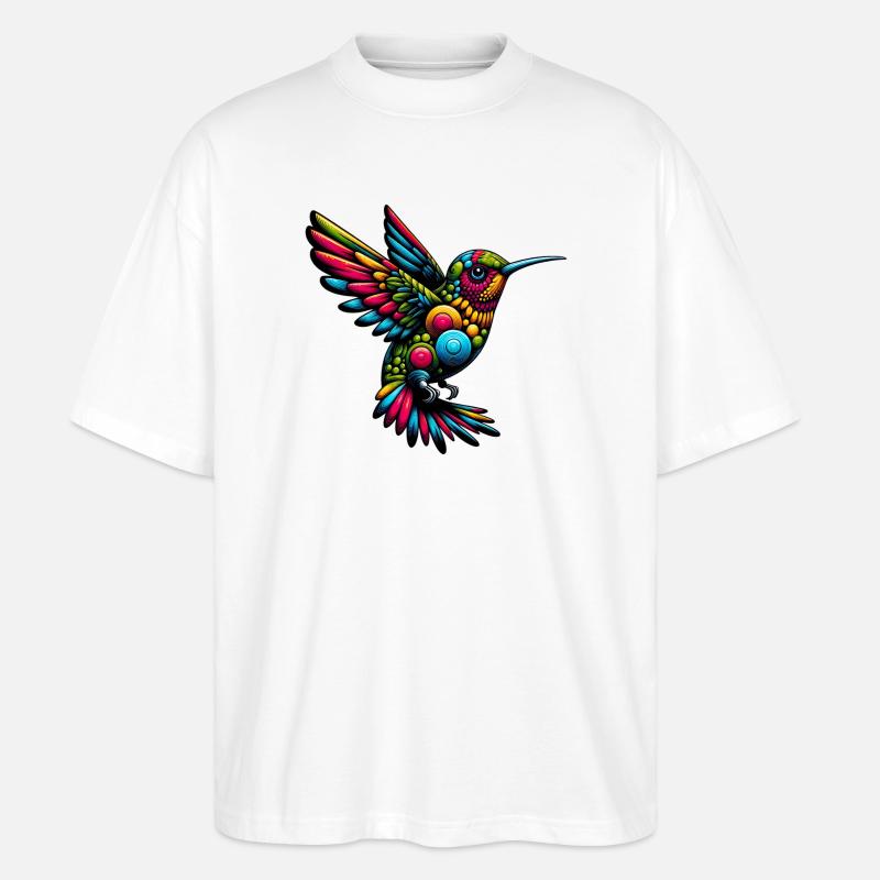 Kolibri - Stanley/Stella Oversized Unisex Bio T-Shirt Blaster 2.0 - Weiß