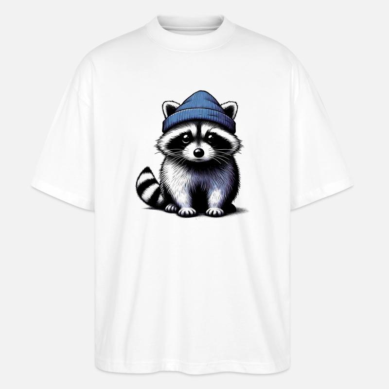 Waschbär - Stanley/Stella Oversized Unisex Bio T-Shirt Blaster 2.0 - Weiß