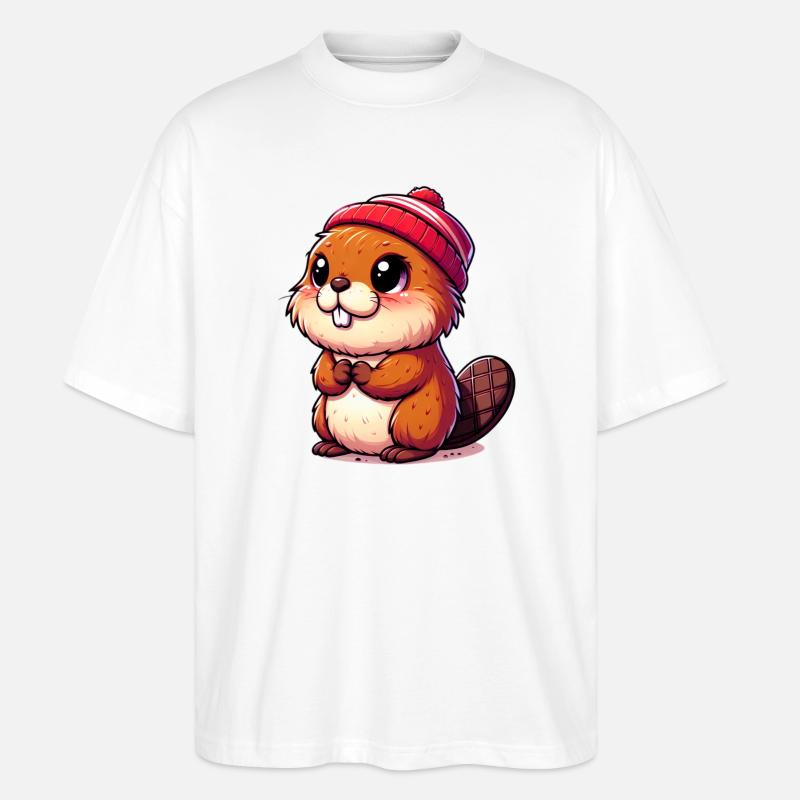 Bieber - Stanley/Stella Oversized Unisex Bio T-Shirt Blaster 2.0 - Weiß