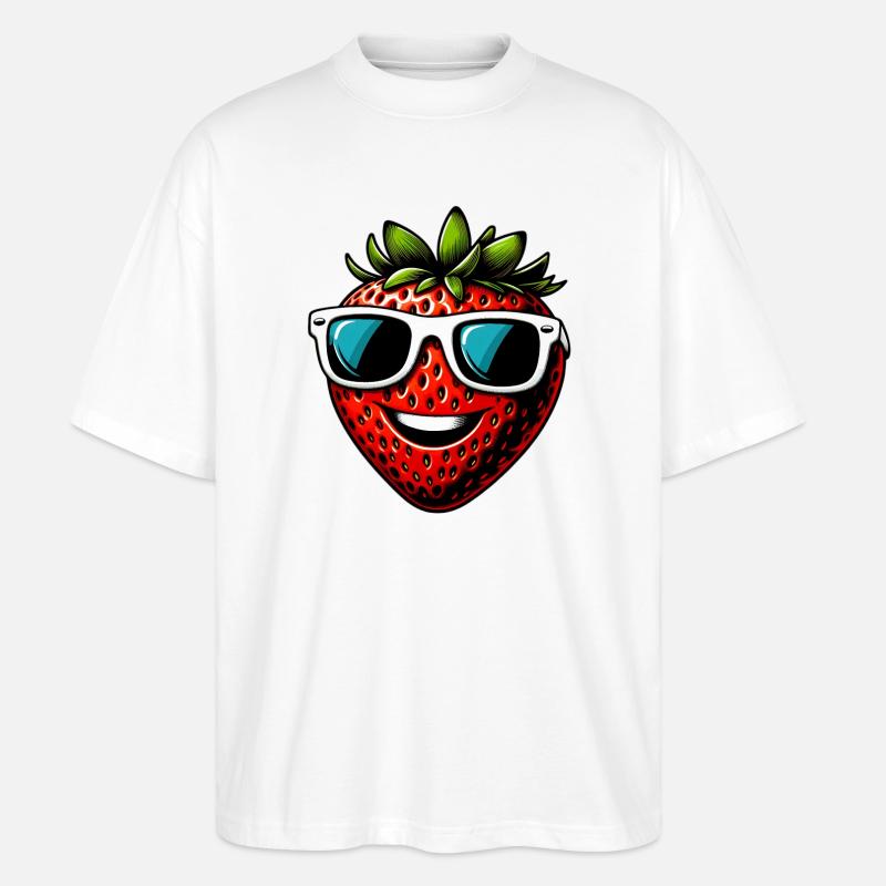 Erdbeeren Erdbeeren - Stanley/Stella Oversized Unisex Bio T-Shirt Blaster 2.0 - Weiß