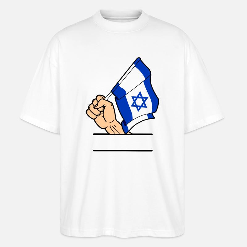 Flagge Israel faust Textraum - Stanley/Stella Oversized Unisex Bio T-Shirt Blaster 2.0 - Weiß