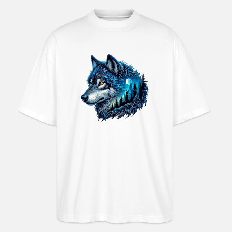 Wolf - Stanley/Stella Oversized Unisex Bio T-Shirt Blaster 2.0 - Weiß