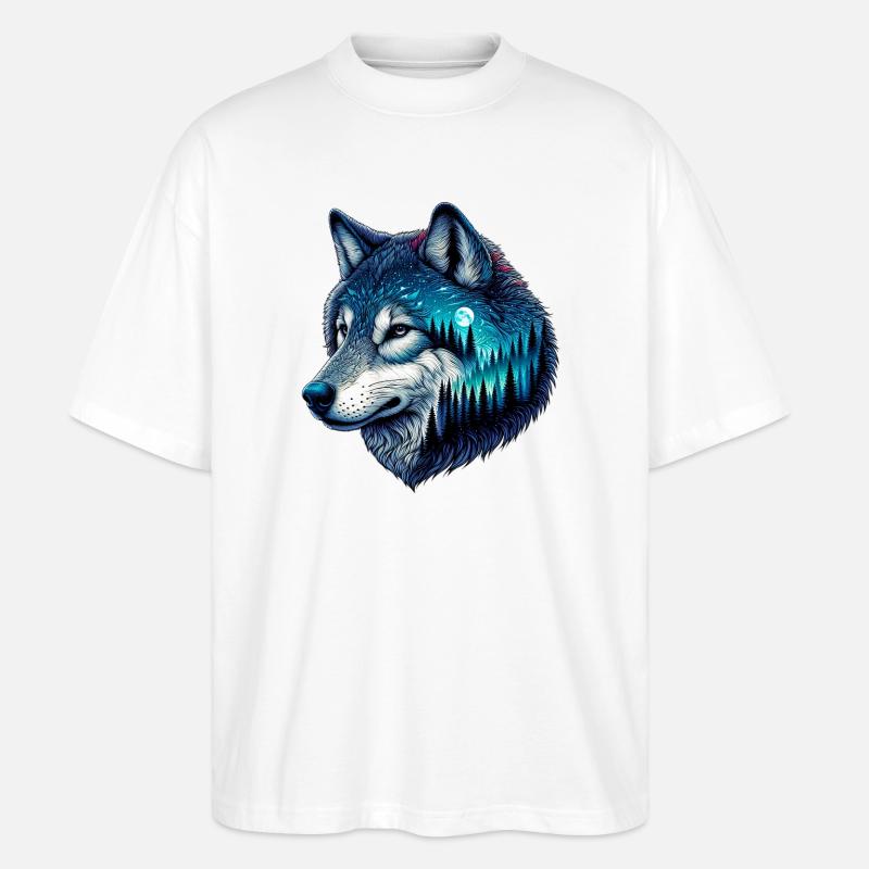Wolf - Stanley/Stella Oversized Unisex Bio T-Shirt Blaster 2.0 - Weiß
