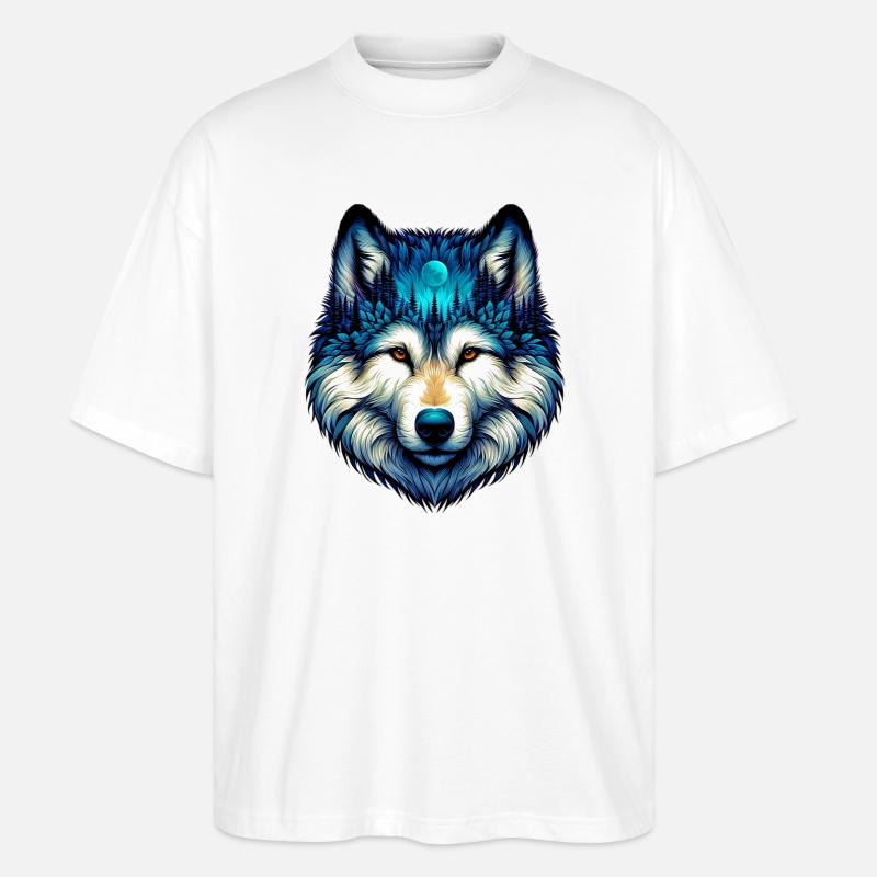 Wolf - Stanley/Stella Oversized Unisex Bio T-Shirt Blaster 2.0 - Weiß