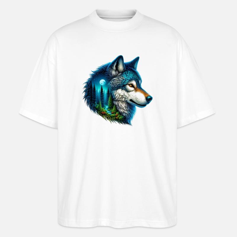 Wolf - Stanley/Stella Oversized Unisex Bio T-Shirt Blaster 2.0 - Weiß