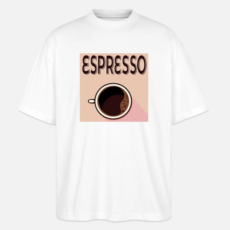 Espresso Café - Stanley/Stella Oversized Unisex Bio T-Shirt Blaster 2.0 - Weiß