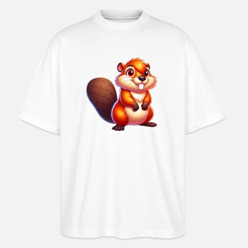 Bieber - Stanley/Stella Oversized Unisex Bio T-Shirt Blaster 2.0 - Weiß
