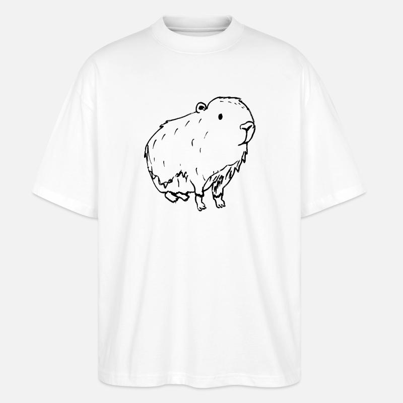 Abstract Kapybara Black - Stanley/Stella Oversized Unisex Bio T-Shirt Blaster 2.0 - Weiß