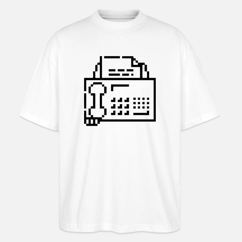 Fax (Mac OS 7) - Stanley/Stella Oversized Unisex Bio T-Shirt Blaster 2.0 - Weiß