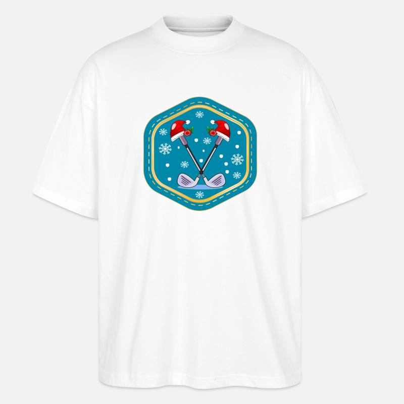 WEIHNACHTSFEIER GOLFPLÄTZE GOLFSPIELEN - Stanley/Stella Oversized Unisex Bio T-Shirt Blaster 2.0 - Weiß