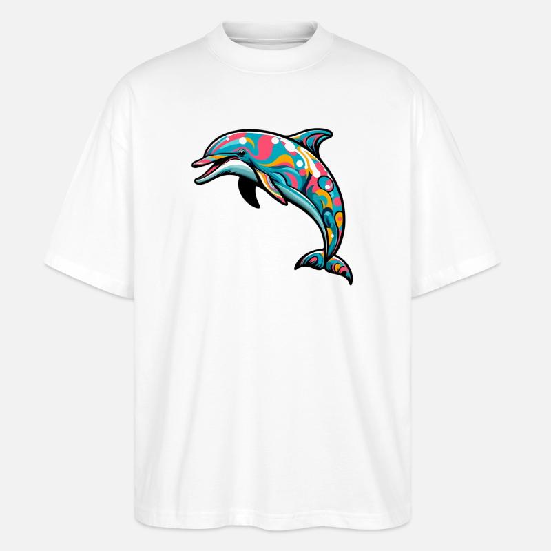 Delfin - Stanley/Stella Oversized Unisex Bio T-Shirt Blaster 2.0 - Weiß