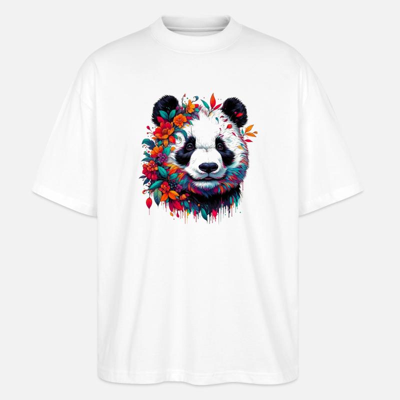 Panda - Stanley/Stella Oversized Unisex Bio T-Shirt Blaster 2.0 - Weiß