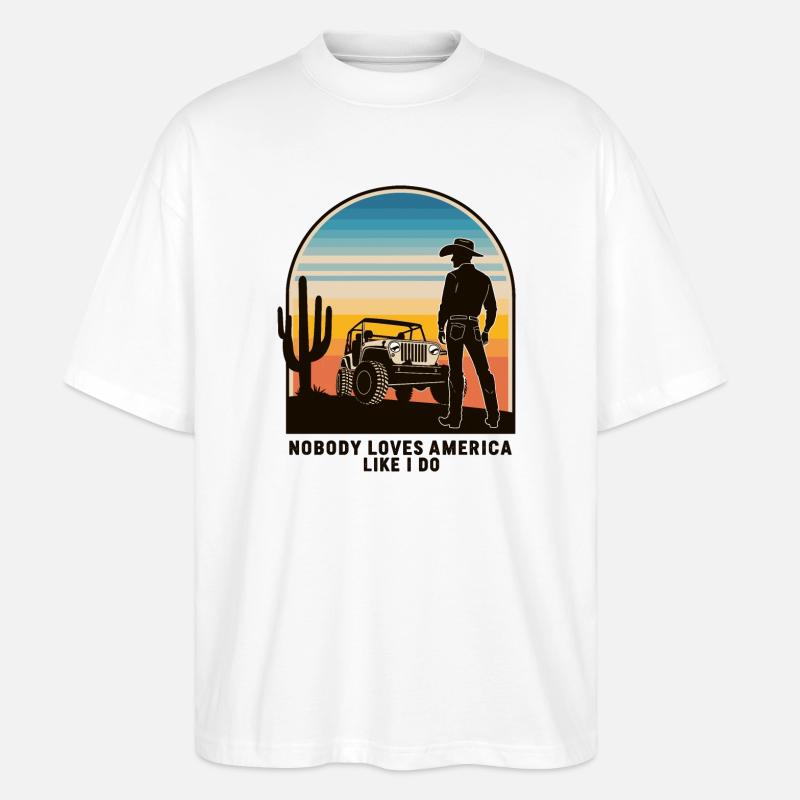 Cowboy - Stanley/Stella Oversized Unisex Bio T-Shirt Blaster 2.0 - Weiß
