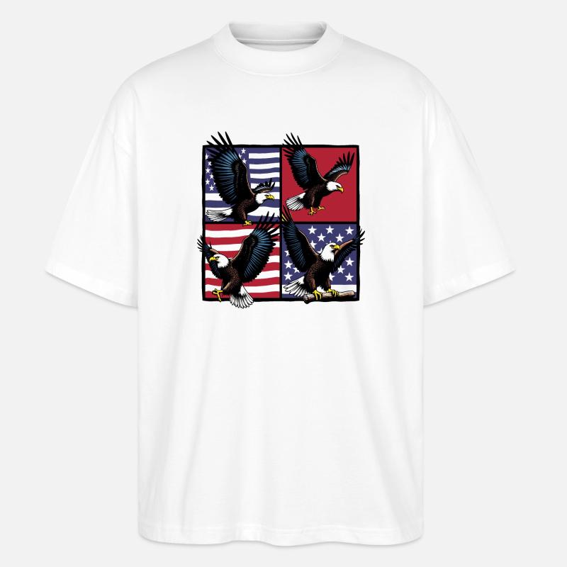 Bald eagle - Stanley/Stella Oversized Unisex Organic T-shirt Blaster 2.0 - white