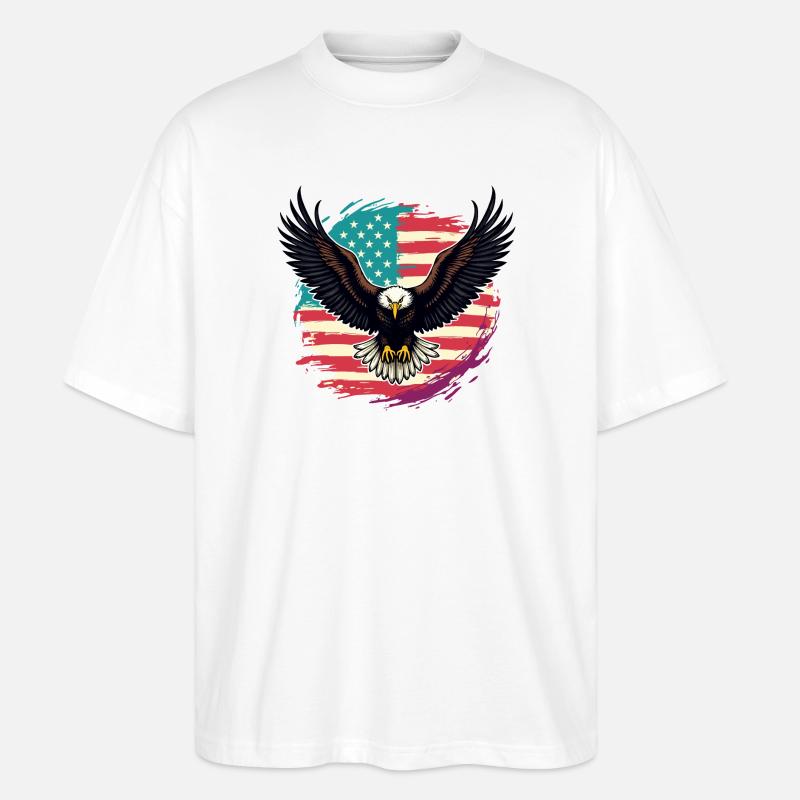 Bald eagle - Stanley/Stella Oversized Unisex Organic T-shirt Blaster 2.0 - white