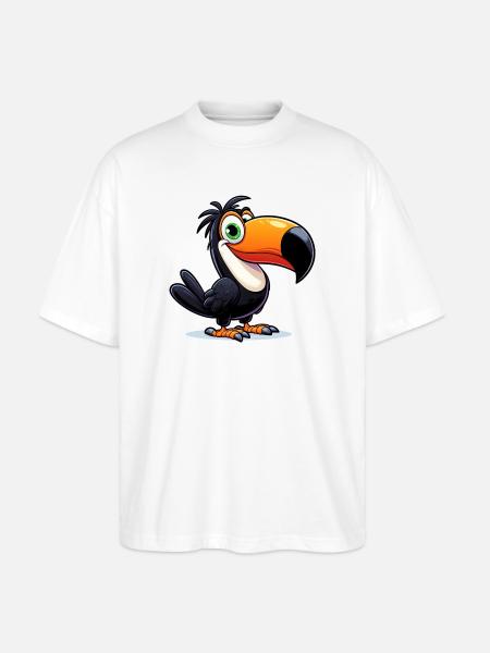 Toucan - Stanley/Stella Oversized Unisex Organic T-shirt Blaster 2.0 - white