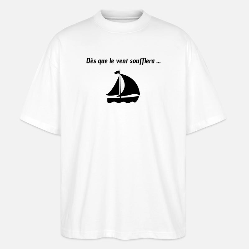 Dès que le vent soufflera - T-shirt bio Blaster 2.0 coupe oversize Stanley/Stella Unisexe - blanc