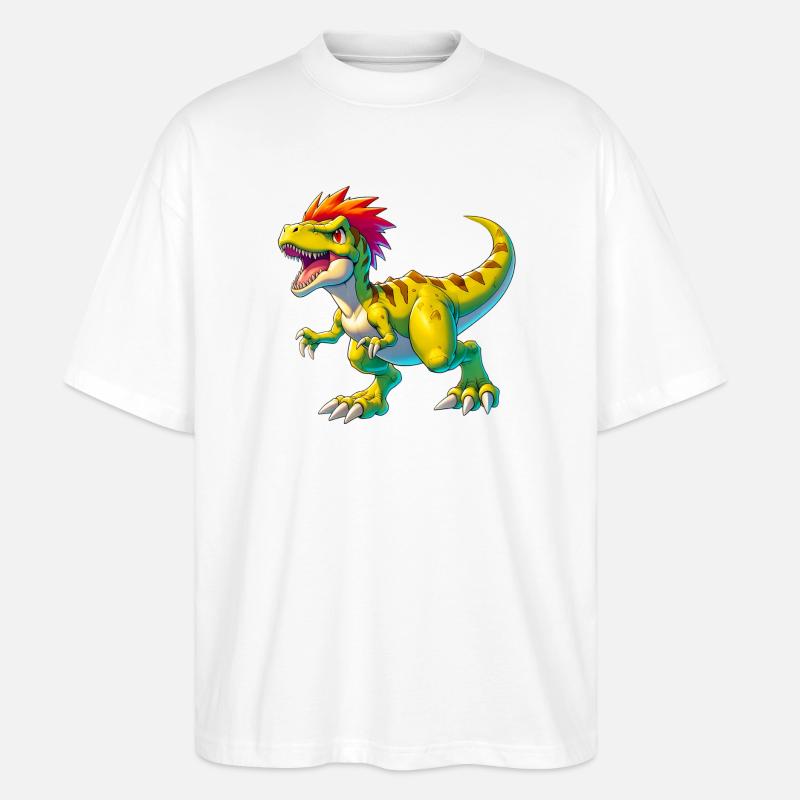 Dinosaur - Stanley/Stella Oversized Unisex Organic T-shirt Blaster 2.0 - white