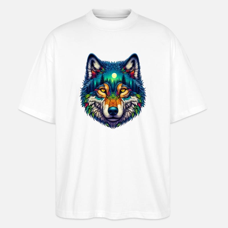 Wolf - Stanley/Stella Oversized Unisex Bio T-Shirt Blaster 2.0 - Weiß