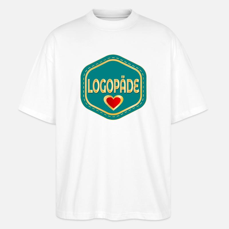 LOGOPÄDIE HERZ LOGOPÄDE - Stanley/Stella Oversized Unisex Bio T-Shirt Blaster 2.0 - Weiß