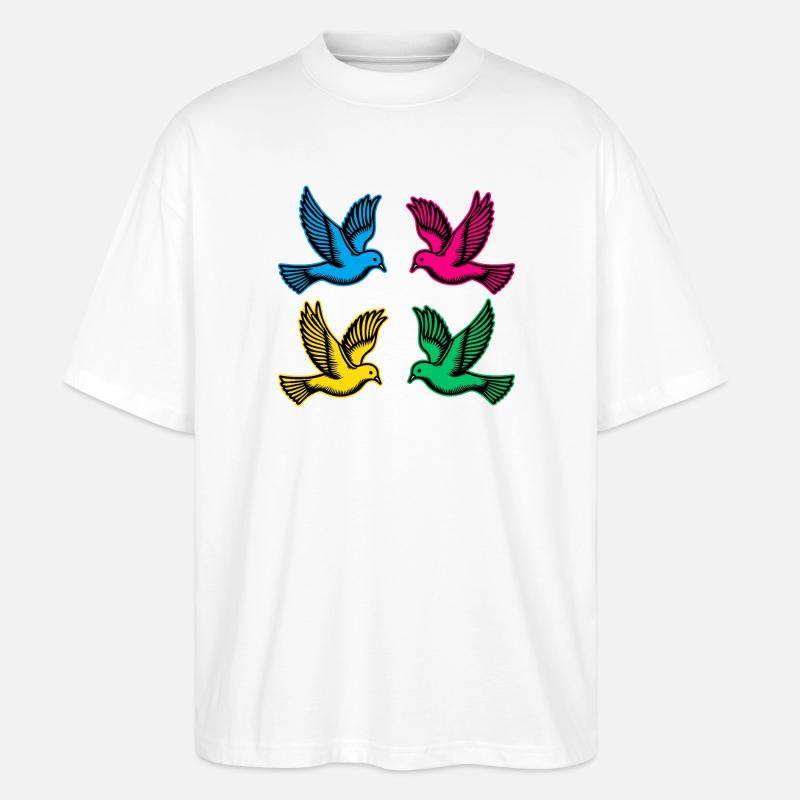 Tauben - Stanley/Stella Oversized Unisex Bio T-Shirt Blaster 2.0 - Weiß
