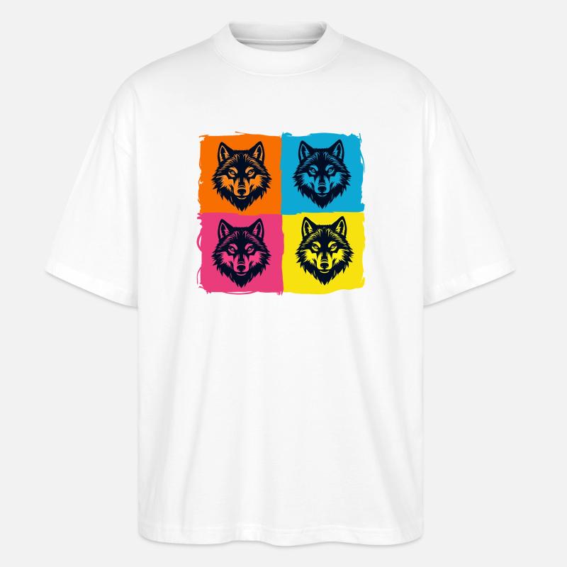Wölfe - Stanley/Stella Oversized Unisex Bio T-Shirt Blaster 2.0 - Weiß