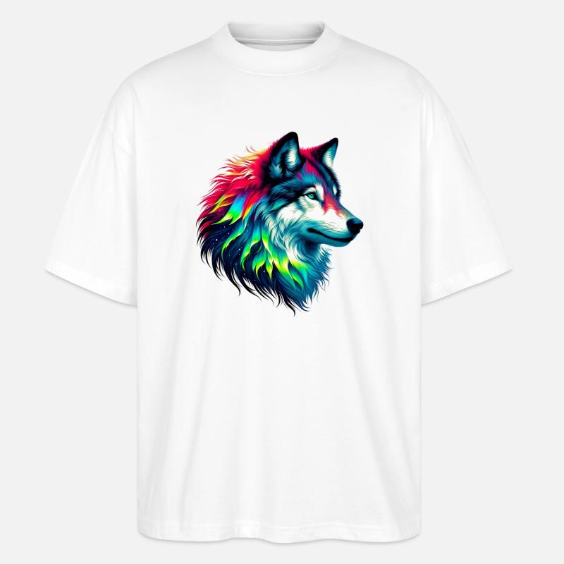 Wolf - Stanley/Stella Oversized Unisex Bio T-Shirt Blaster 2.0 - Weiß