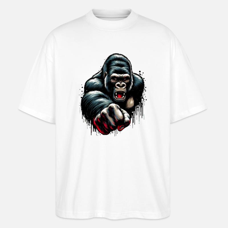 Gorilla - Stanley/Stella Oversized Unisex Bio T-Shirt Blaster 2.0 - Weiß