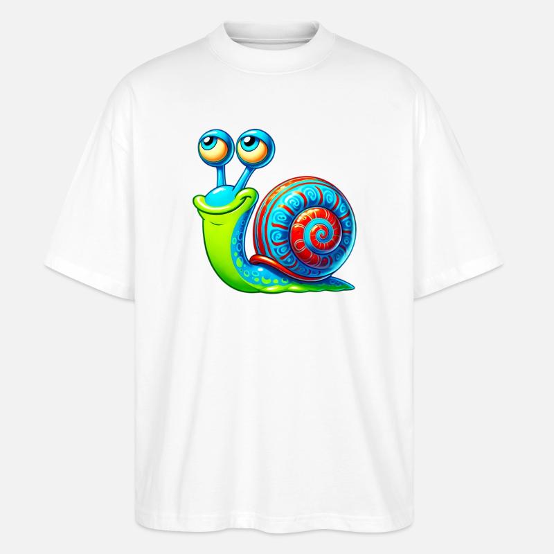 Snail - Stanley/Stella Oversized Unisex Organic T-shirt Blaster 2.0 - white