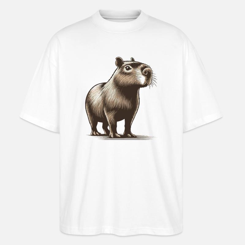 Capybara - Stanley/Stella Oversized Unisex Bio T-Shirt Blaster 2.0 - Weiß