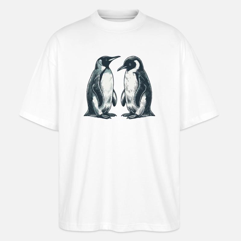 Pingouins - T-shirt bio Blaster 2.0 coupe oversize Stanley/Stella Unisexe - blanc