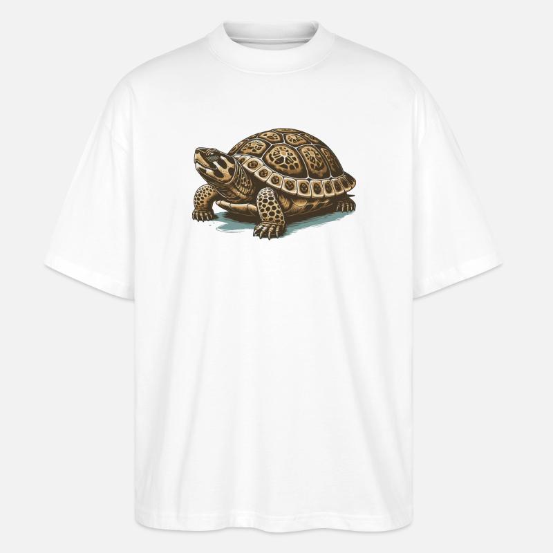 Schildkröte - Stanley/Stella Oversized Unisex Bio T-Shirt Blaster 2.0 - Weiß