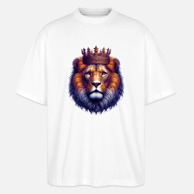 Löwe - Stanley/Stella Oversized Unisex Bio T-Shirt Blaster 2.0 - Weiß