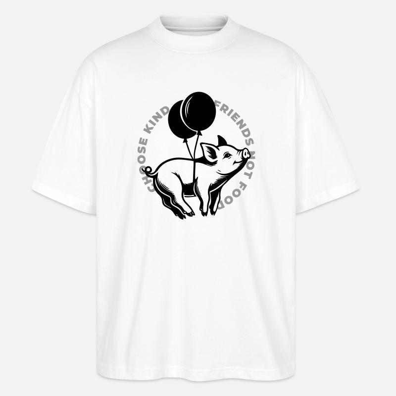 Schweine sind Freunde - Stanley/Stella Oversized Unisex Bio T-Shirt Blaster 2.0 - Weiß