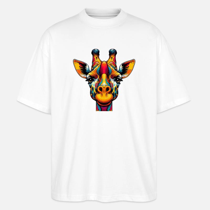 Giraffe - Stanley/Stella Oversized Unisex Bio T-Shirt Blaster 2.0 - Weiß
