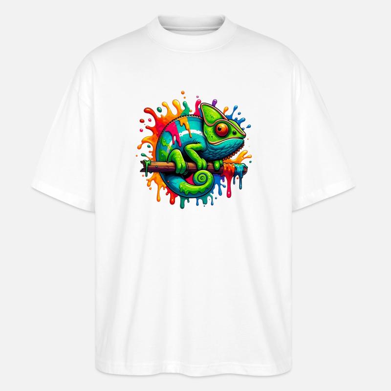 Chamäleon - Stanley/Stella Oversized Unisex Bio T-Shirt Blaster 2.0 - Weiß