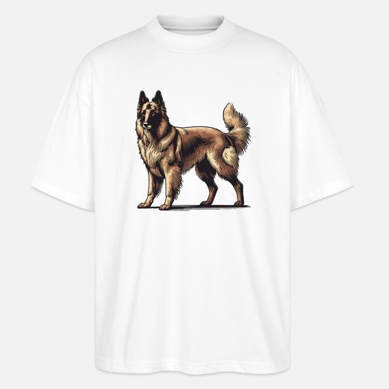 Schäferhund - Stanley/Stella Oversized Unisex Bio T-Shirt Blaster 2.0 - Weiß