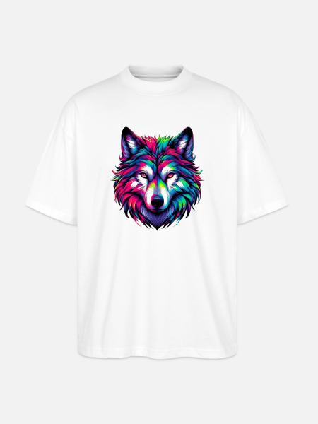 Wolf - Stanley/Stella Oversized Unisex Organic T-shirt Blaster 2.0 - white