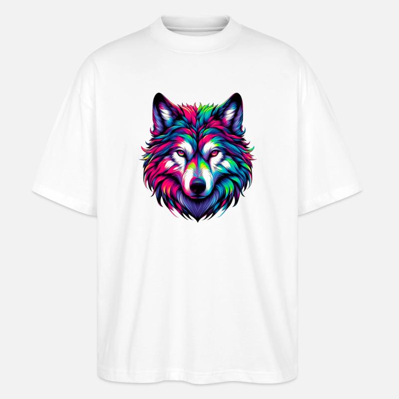 Wolf - Stanley/Stella Oversized Unisex Bio T-Shirt Blaster 2.0 - Weiß
