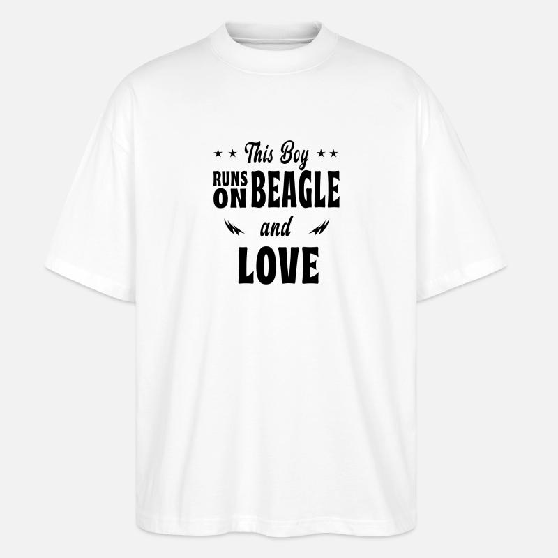 Ce design beagle pour garçon - T-shirt bio Blaster 2.0 coupe oversize Stanley/Stella Unisexe - blanc