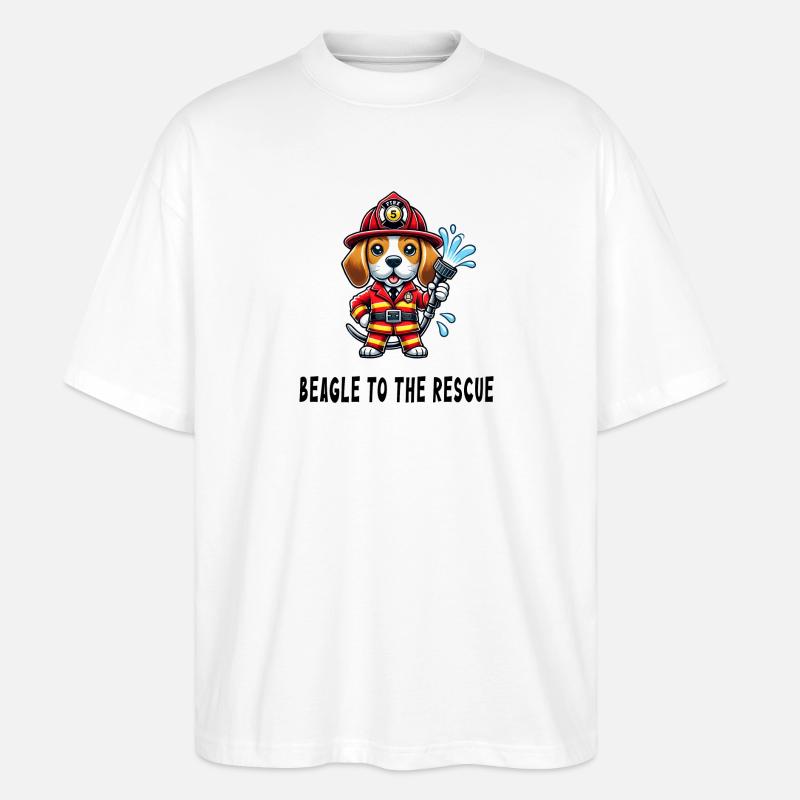 Beagle à la rescousse - T-shirt bio Blaster 2.0 coupe oversize Stanley/Stella Unisexe - blanc