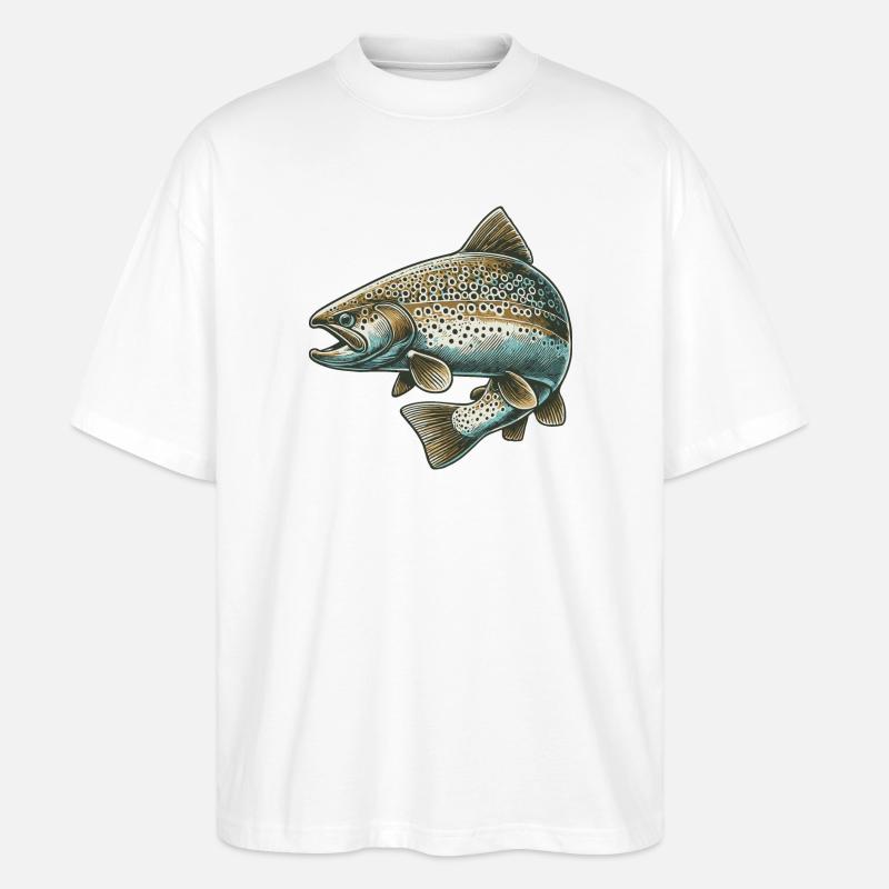 Lachs - Stanley/Stella Oversized Unisex Bio T-Shirt Blaster 2.0 - Weiß