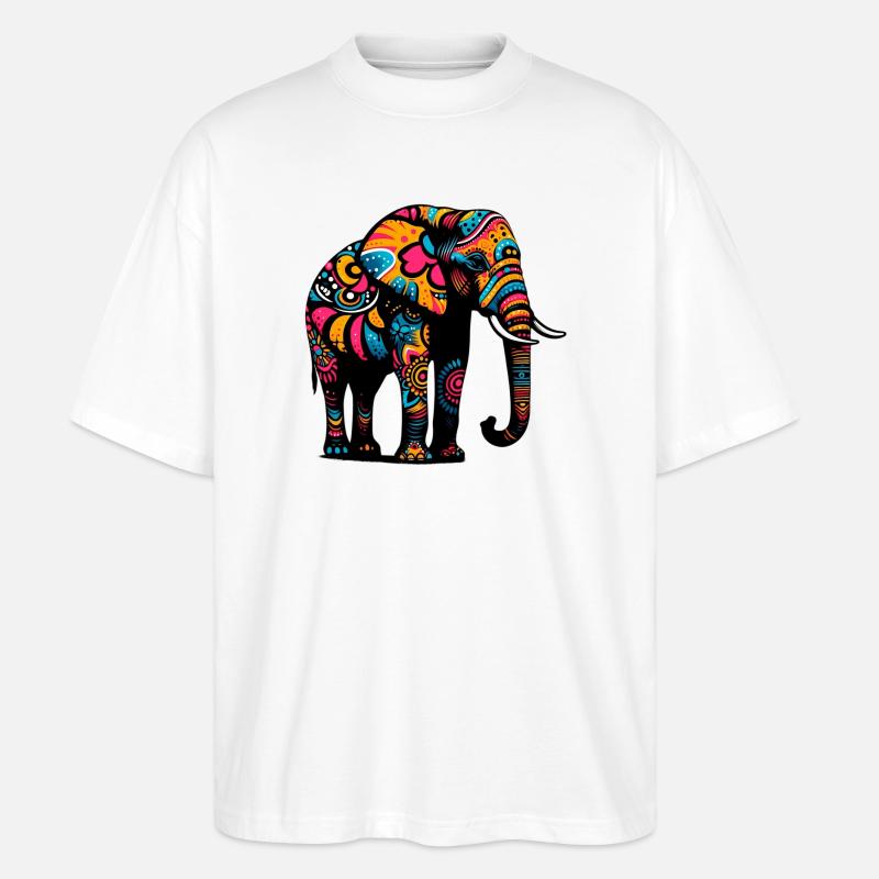 Elefant - Stanley/Stella Oversized Unisex Bio T-Shirt Blaster 2.0 - Weiß