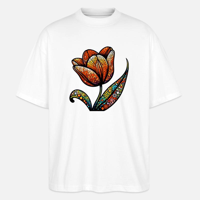 Tulpe - Stanley/Stella Oversized Unisex Bio T-Shirt Blaster 2.0 - Weiß