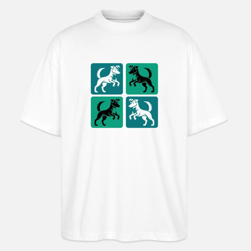 Jack Russell Terrier Design - Stanley/Stella Oversized Unisex Bio T-Shirt Blaster 2.0 - Weiß