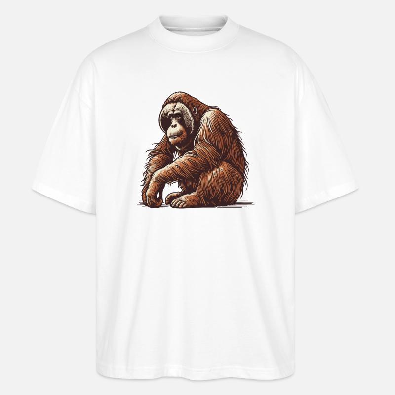 Orang Utan - Stanley/Stella Oversized Unisex Bio T-Shirt Blaster 2.0 - Weiß
