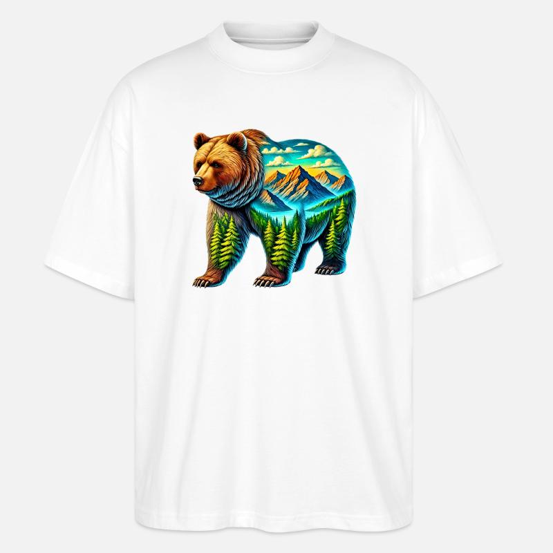 Bär - Stanley/Stella Oversized Unisex Bio T-Shirt Blaster 2.0 - Weiß
