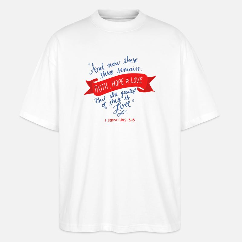 Glaube, Hoffnung und Liebe 2 - Stanley/Stella Oversized Unisex Bio T-Shirt Blaster 2.0 - Weiß