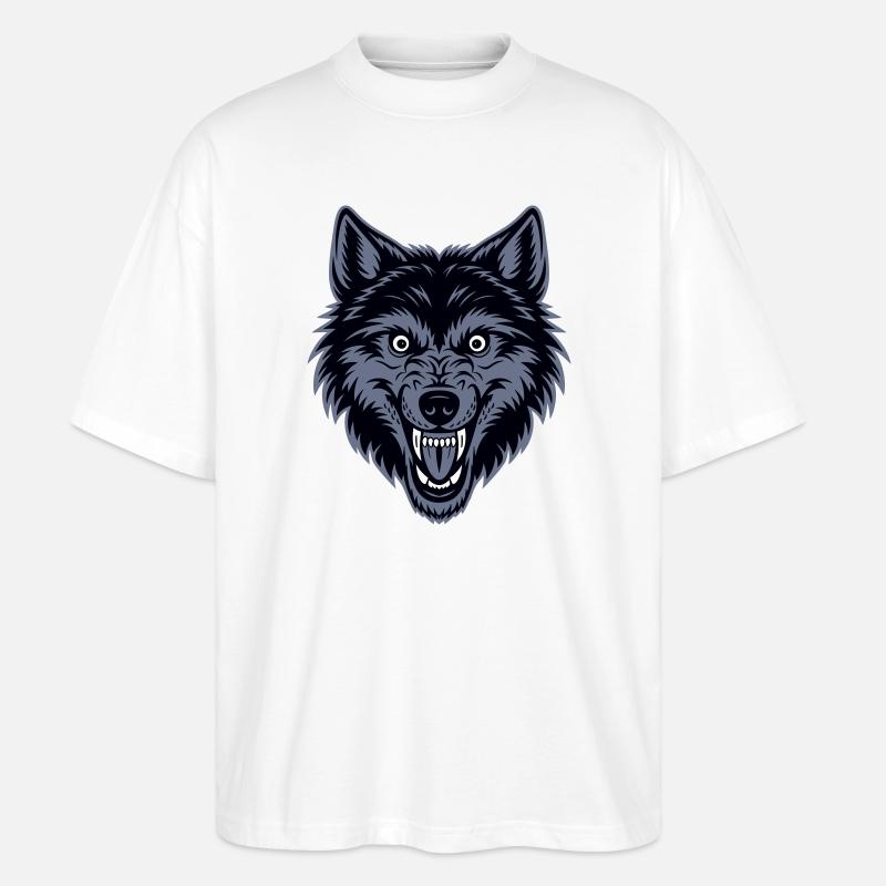 Fierce Wolf - Entfessle das Biest - Stanley/Stella Oversized Unisex Bio T-Shirt Blaster 2.0 - Weiß